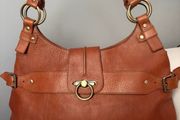 Vintage Burberry Cognac leather shoulder bag