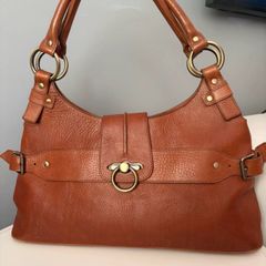 Vintage Burberry Cognac leather shoulder bag