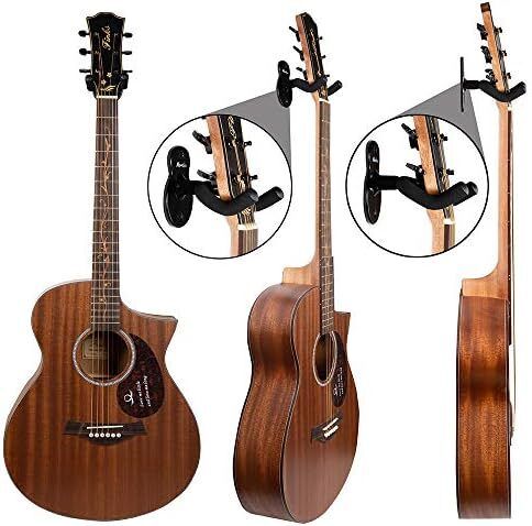 Guitar Wall Mount Hanger 2-Pack, Guitar-Shaped Metal Guitar Hanger