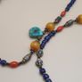 Vintage Tribal Lapis, Coral & Amber Ethnic Necklace with Turquoise Drops Image 3