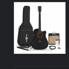 Black acoustic guitar set