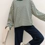 Bohemela at Shein Green Striped Sweatshirt UK 14 Image 2