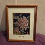 Vintage Asian hand embroidered silk flower framed Image 5