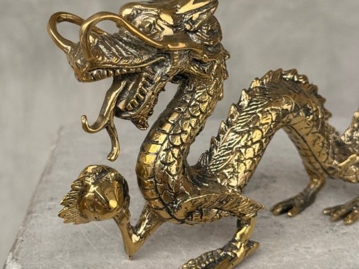 The Dragon And The Pearl - Polished Bronze