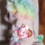 Retired Ty Rainbow the Poodle Beanie Boo 6" 18cms Plush Soft Toy Image 2