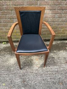 Cherry Wood and leather chairs x 6