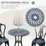 3 Piece Small Patio Furnture Cast Aluminium Bistro Set Garden Outdoor Table and Chairs Shabby Chic Style Image 3