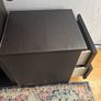 drawers in a black-brown wood veneer finish glass top Image 3