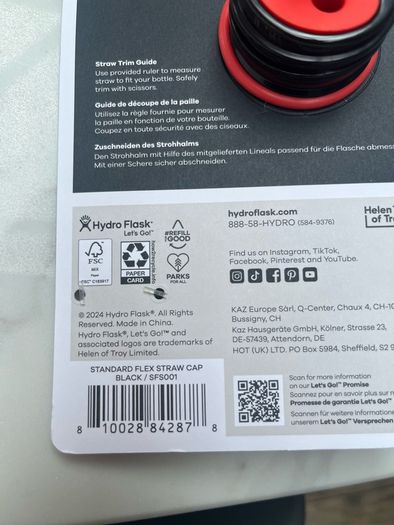 Hydroflask Lid and Straws