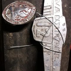 Pre War rare Art Deco Vauxhall 12 badges