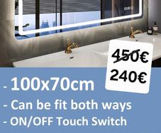 LED Bathroom Mirror 100x70cm Fog Free
