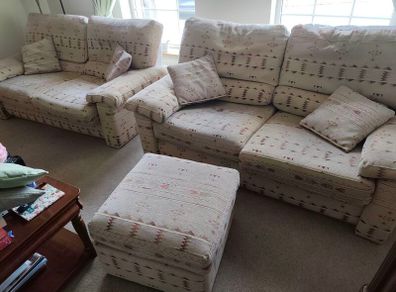 Casey's sofas x2 & pouffe FREE to take away