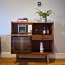 Mid-Century Cocktail Cabinet with gold-leafed backing vintage mirror Image 2