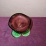 Hand Blown art glass tulip candle holder Image 3