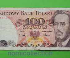 Poland 1988 year 100 Zlotyh banknote.