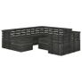 10 Piece Garden Pallet Lounge Set Solid Pinewood Dark Grey Image 5