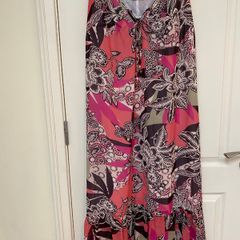 Next floral maxi dress - pink and black