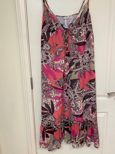 Next floral maxi dress - pink and black