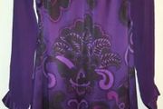 Monsoon Purple Print Tunic Style Dress - Size 12