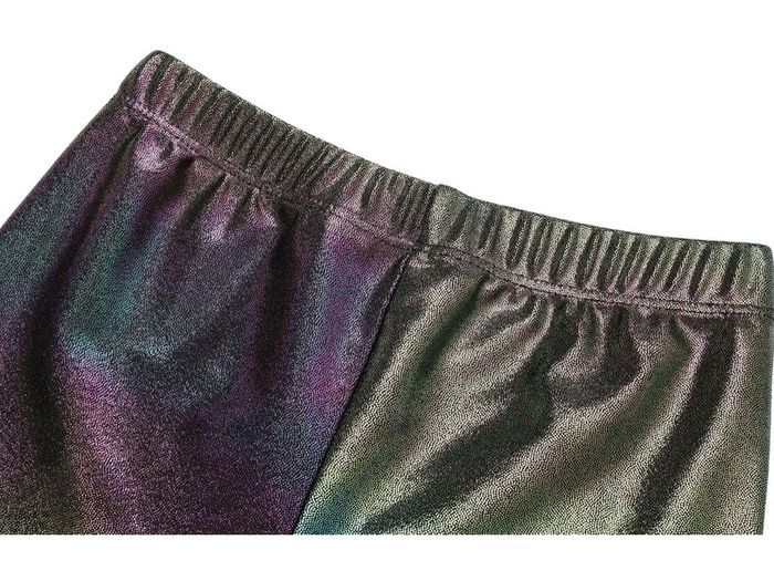 Girls Gymnastics Leotard Kid Long-Sleeved 4Pcs Gymnastics Outfit Printed Gymnastik Suit,Sparkly Athletic Bodysuit,Leotards Shorts Headband Storage Bag,Training Dancewear Set