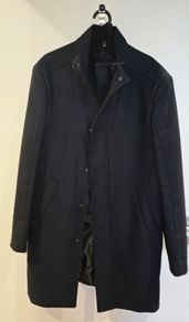 ZARA Mens Smart NavyBlack Elegant Overcoat RRP 120