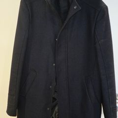 ZARA Mens Smart NavyBlack Elegant Overcoat RRP 120