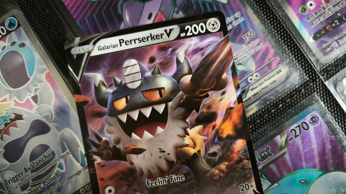 Galarian Perrserker V ! Ultra Rare ! from Lost Origin Set ! 2022 ! Pokemon Card !