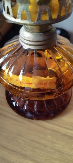 Vintage amber oil lamp