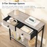 Slim Console Table, Narrow Console Table with 2 Drawers, Hallway Table with Storage, Sofe Table, Small Side Table for Small Spaces, Living Room, Entryway, Kitchen, Greige and Black Image 6