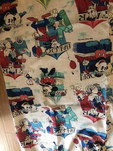 vintage Mickey Mouse pair of curtains 1969