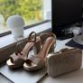 Burgundy Formal Dress, Gold Heels & Clutch, Complete Look Image 4