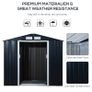 NEW SALE | 7ft x 4ft Lockable Garden Shed Large Patio Roofed Tool Metal Storage Building Foundation Sheds Box Outdoor Furniture, Dark Grey Image 3
