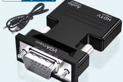 HDTV to VGA Adapter with Audio Output - Plug &amp; Play Converter for Laptops, PCs, Monitors, Projectors, HDTVs, Chromebooks, Roku, Xbox (Includes 3.5mm Stereo Cable)