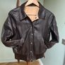 Vintage 80s Reversible Bomber Jacket | Leather & Twill Image 2