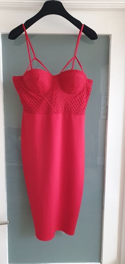 Cari's Closet Red bustier style dress Sz 14 (Fit 14-16UK) - Bnwt