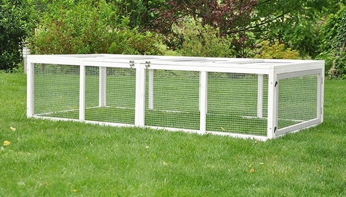 Carrot Rabbit Hutch Outdoor Run for Small Animal Enclosure and Rabbit Enclosure 180 x 90 cm Grey / White (FREE POSTAGE)