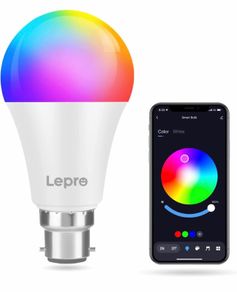 Colour Changing Light Bulb B22, Bluetooth APP Control LED Bulbs Bayonet, Dimmable RGB and White Light, Mood Light