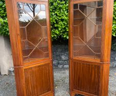 Mahogany Corner Cabinets - matching pair
