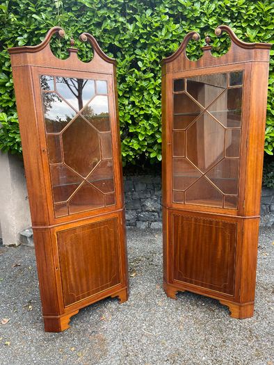 Mahogany Corner Cabinets - matching pair