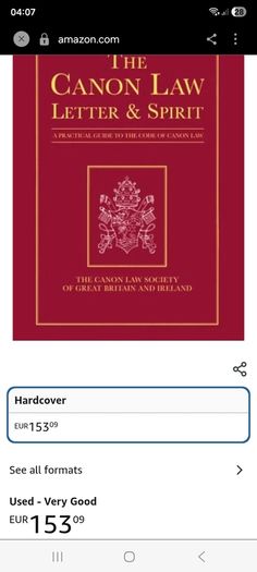 Rare Find. Canon Law: Letter and Spirit