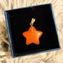 Orange Aventurine Star Pendant Polished Crystal Charm Image 4