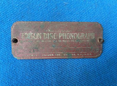 Edison gramophone name plate