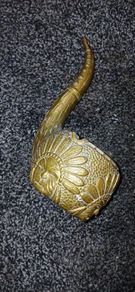 Vintage brass ashtray ,Pipe shaped ,very heavy