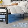 4ft6 Double Bed Frame with High Headboard and Footboard,Vintage Platform Bed Double,Heavy Duty Metal Platform,Steel Slat Support,No Box Spring Needed,Easy Assembly,Black Image 6