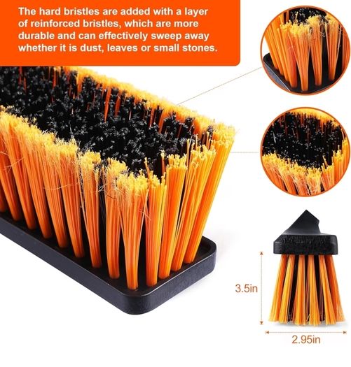 Upgrade Garden Broom,Yard Brush Heavy Duty Outdoor(23.6in)  66in Broom has a Sturdy,Rust-resistant Handle,Stiff Bristles for Sweeping up Large