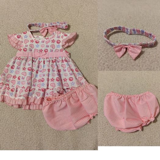 Cutey Couture Designer Baby Dress, bottoms and headband