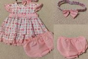 Cutey Couture Designer Baby Dress, bottoms and headband
