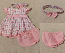 Cutey Couture Designer Baby Dress, bottoms and headband