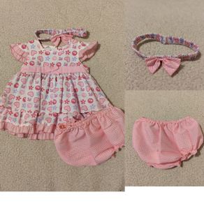 Cutey Couture Designer Baby Dress, bottoms and headband