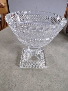 ANNA Hutte Hutte W. Germany Heavy Crystal Pedestal Bowl,footed Bowl, Centre Piece,ideal present, vintage